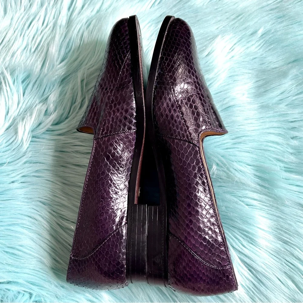 Giorgio Brutini Snake Skin Vintage Purple Loafers Men Size 11 Dress Shoes